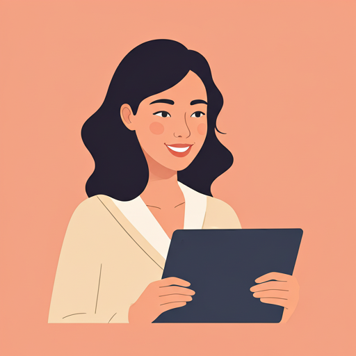 Woman smiling during video chat